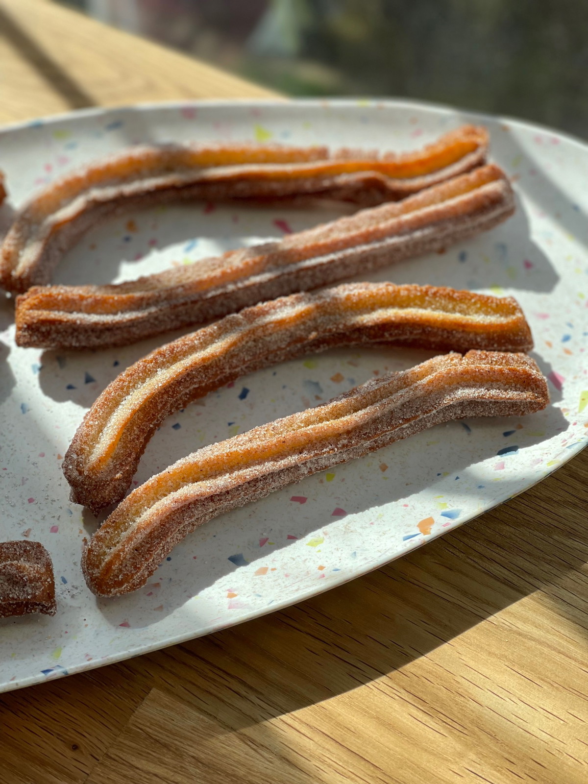 Masa Harina Churros with Hibiscus-Ginger Sugar