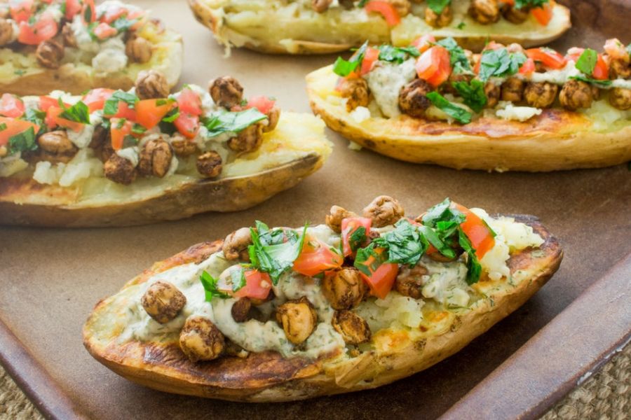Chickpea Stuffed Baked Potatoes