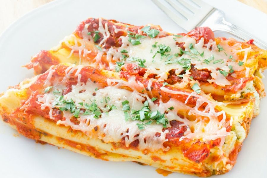 Chickpea Stuffed Manicotti Shells