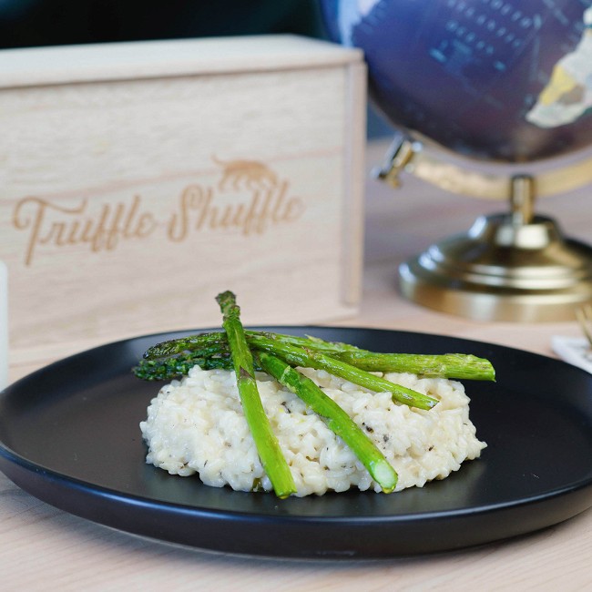 Image of Black Truffle Risotto with Roasted Asparagus