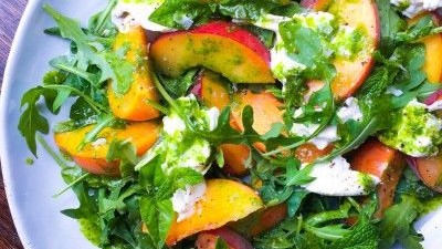 Image of Nectarine, Rocket and Vegan Mozzarella Salad