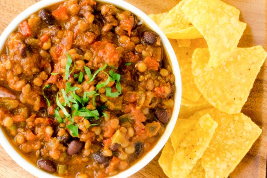 Vegan Lentil Tortilla Soup