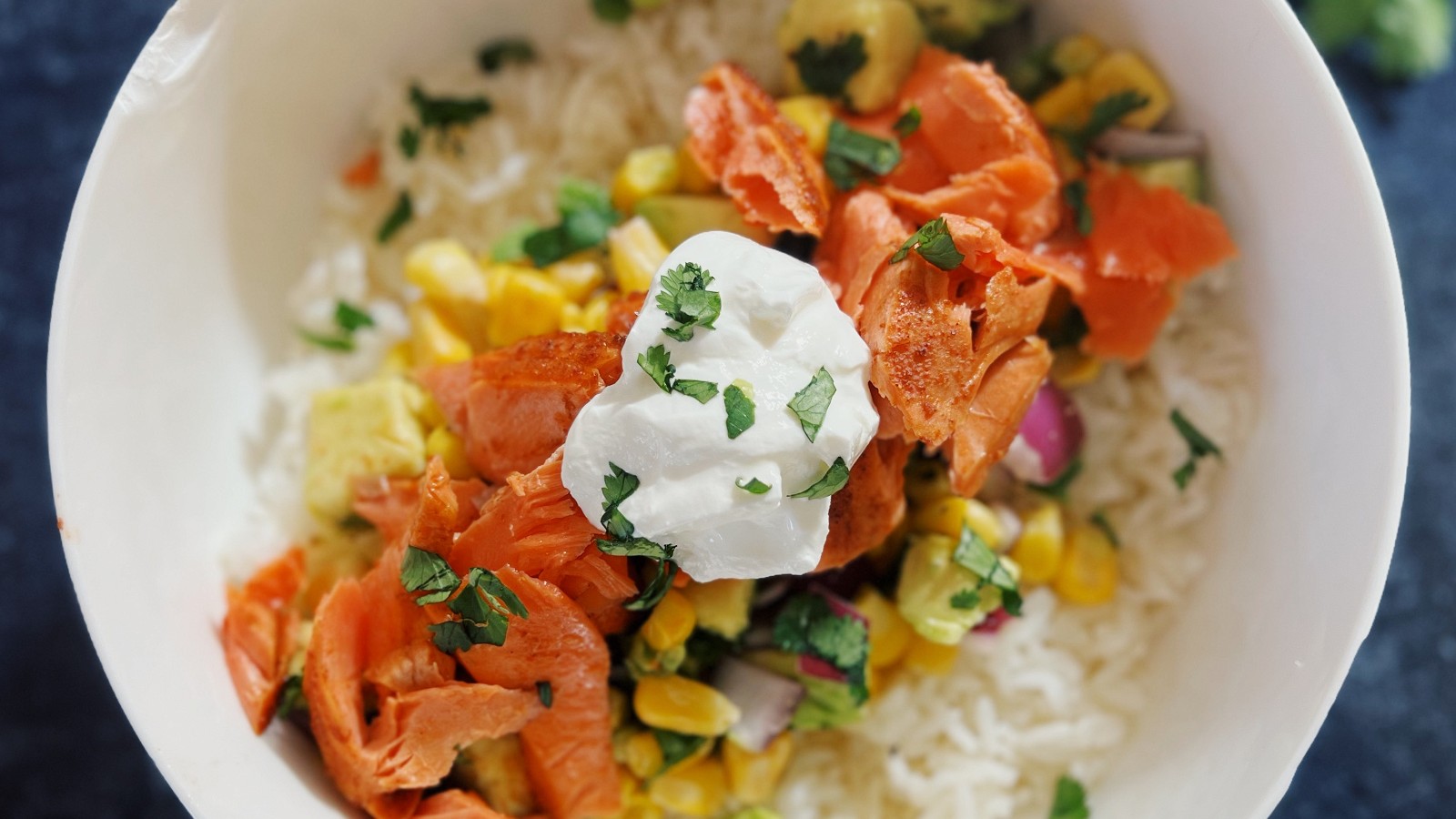 Image of Air Fryer Salmon Burrito Bowl