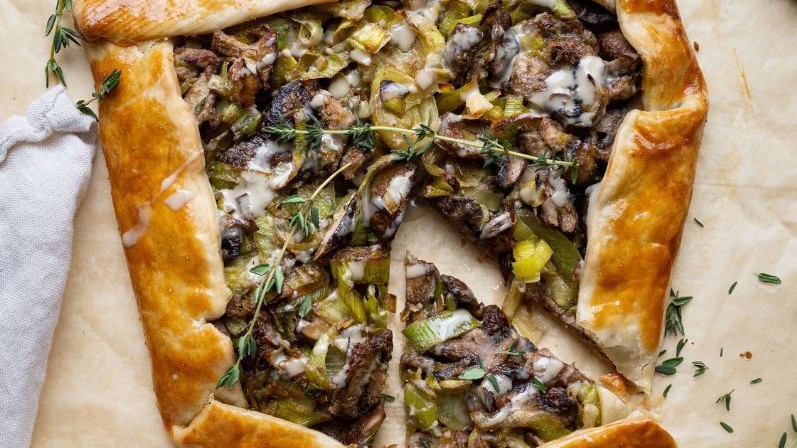 Image of Savory Leek and Mushroom Galette