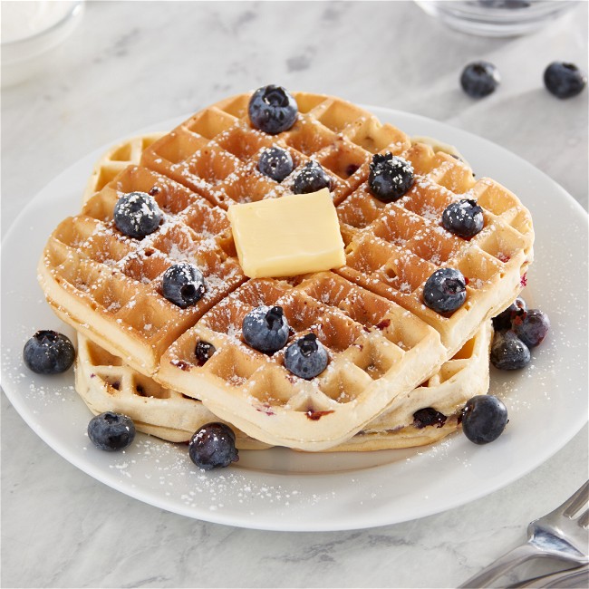 Image of Blueberry Sour Cream Waffles