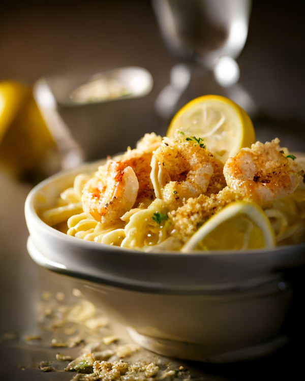 Image of 15-Minute Shrimp Scampi Pasta with Crispy Panko Crumbs