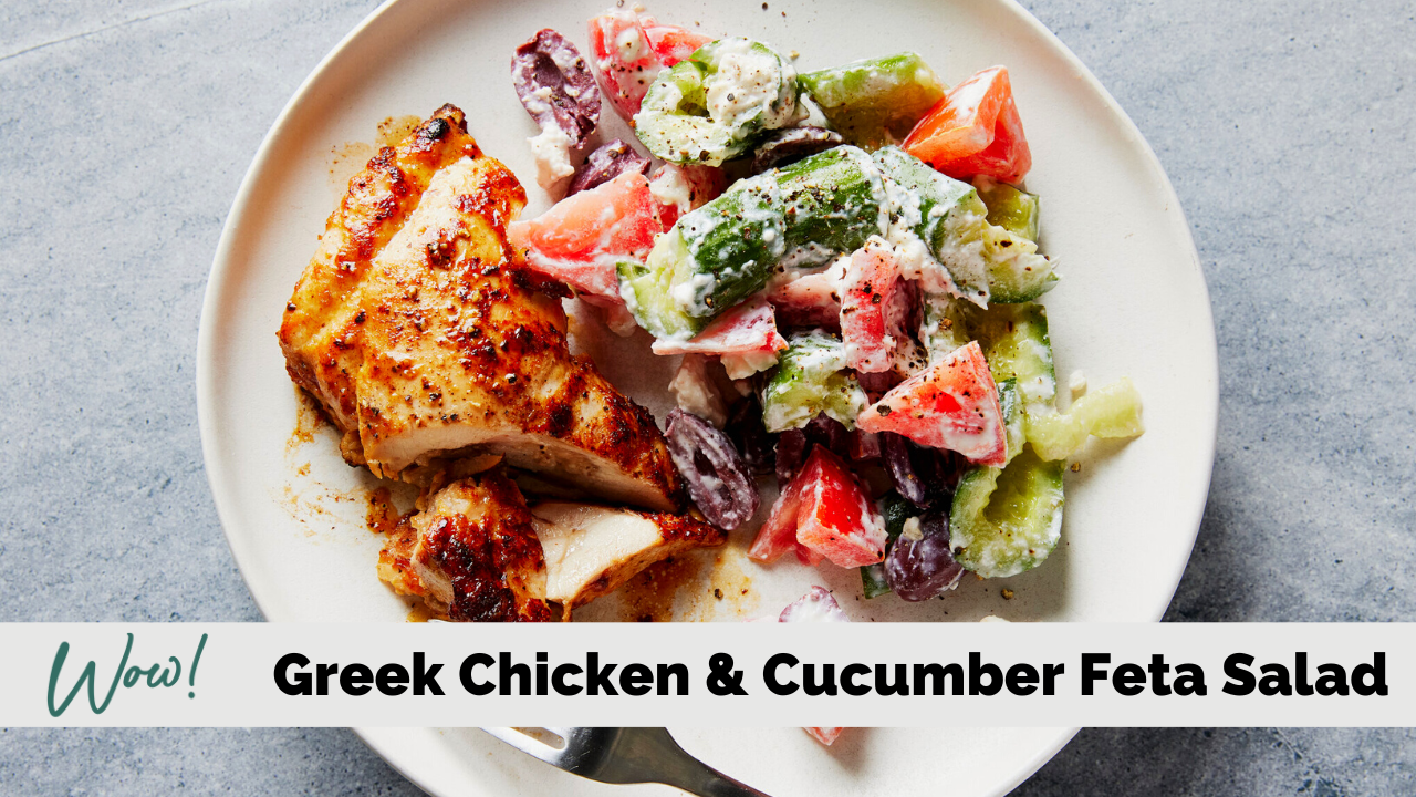 Image of Greek Chicken with Cucumber Feta Salad