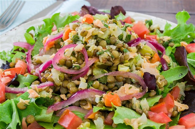 Image of Lentil Salad with Smoked Salmon