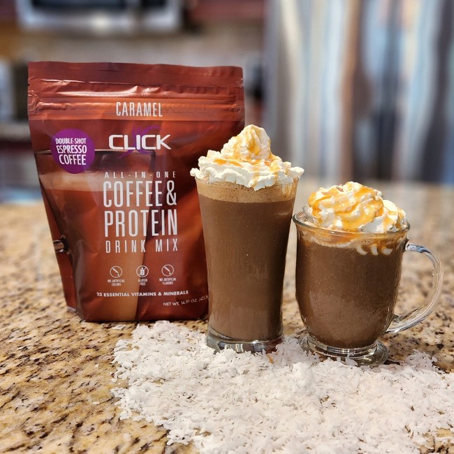 Image of Coffee Protein Recipe: Caramel Coconut Iced or Hot