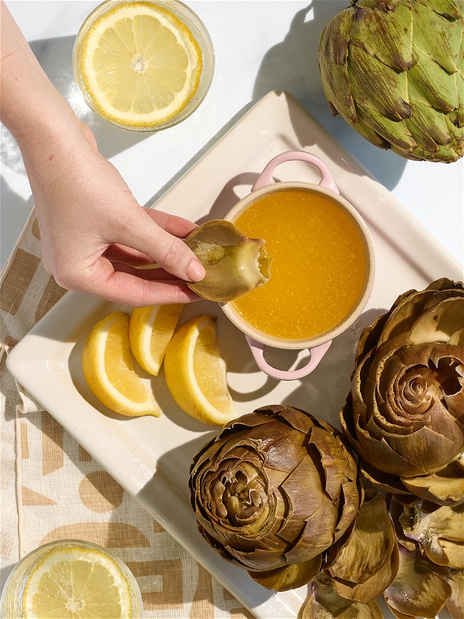 Image of Steamed Artichokes and Cabot Butter