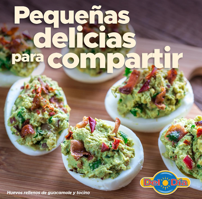 Image of Huevos rellenos con guacamole y tocino