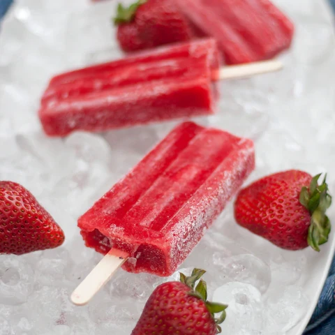 Image of Strawberry Monk Fruit Popsicles