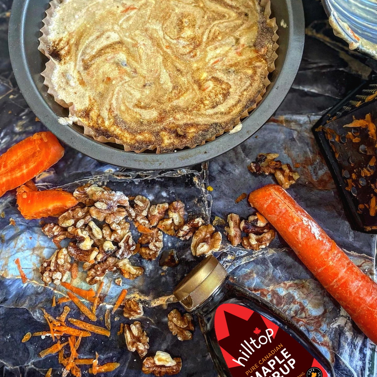 Carrot Cake With Maple Syrup & Walnuts