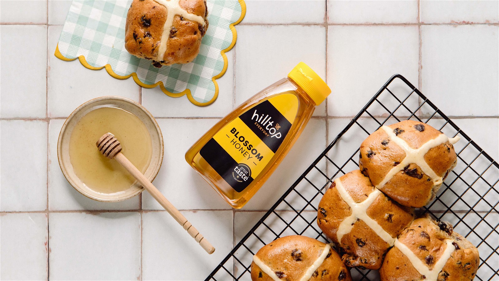 Image of Hot Cross Buns with Honey Glaze