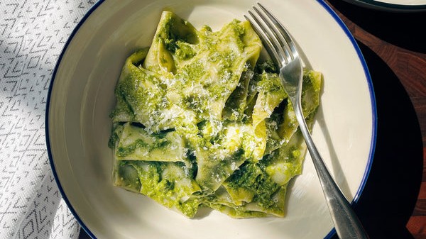 Image of Silk Handkerchief Pasta With Pesto