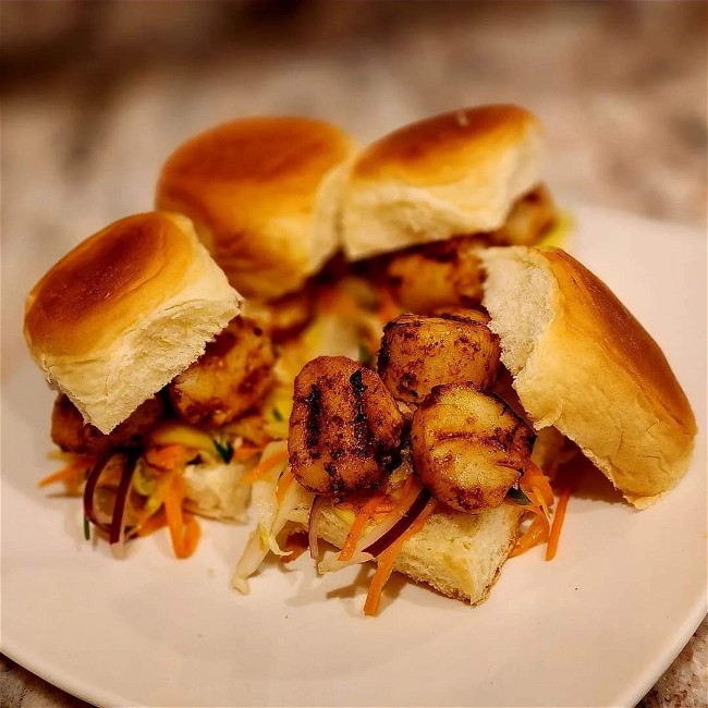 Image of Caribbean Spiced Scallop Sliders 