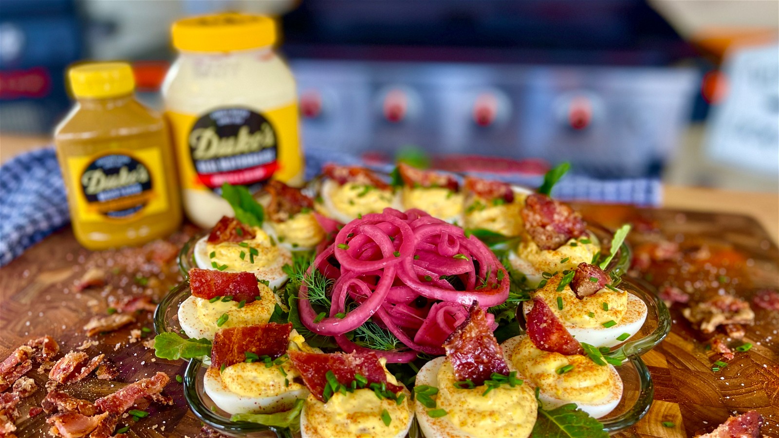 Image of Deviled Eggs with Candied Bacon