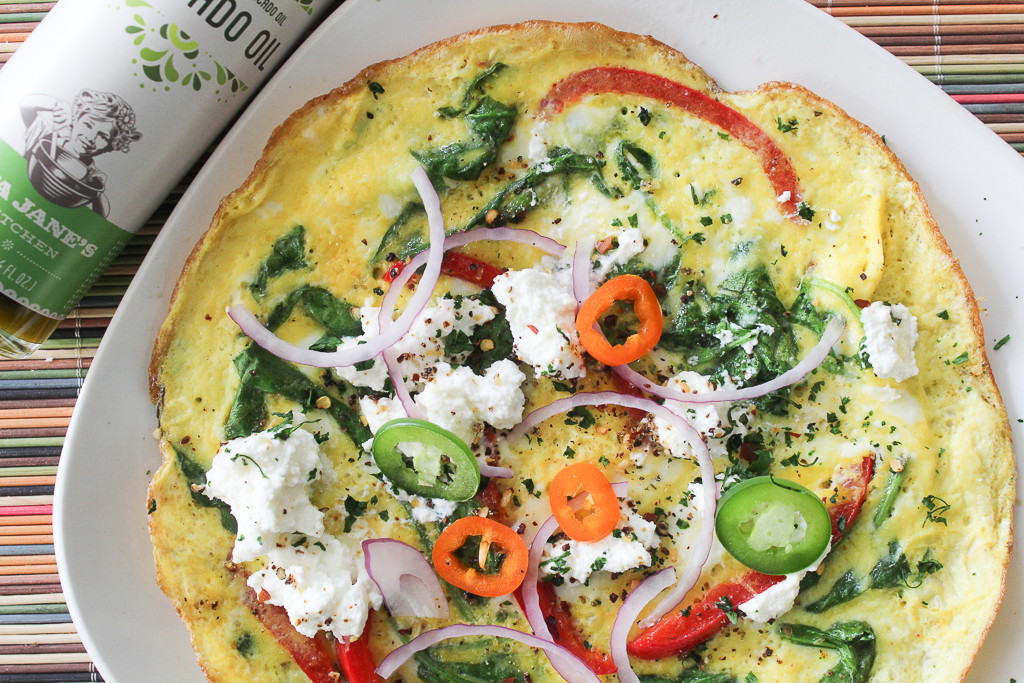 Spinach and Pepper Omelet with Ricotta