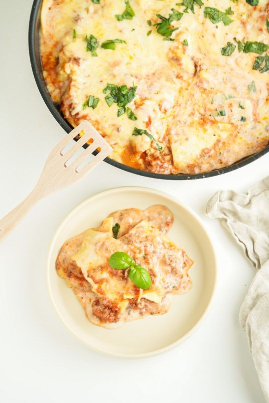 Image of Öppen lasagne i stekpanna