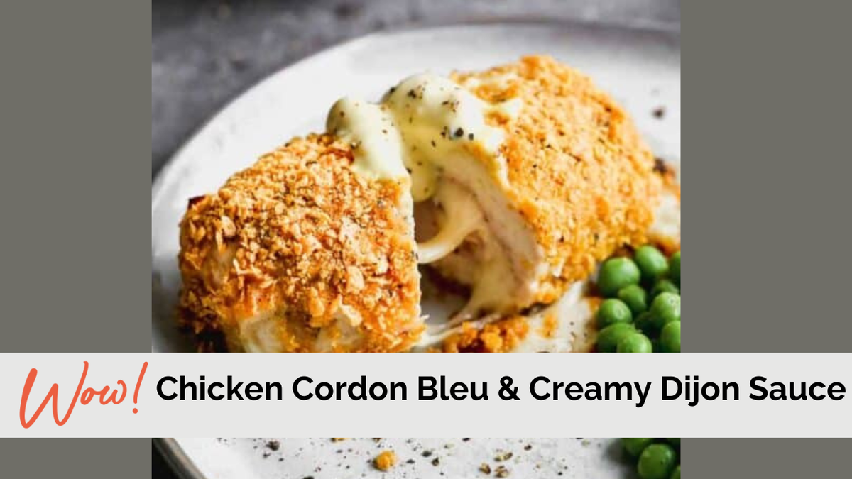 Low Carb Chicken Cordon Bleu with Dijon Cream Sauce