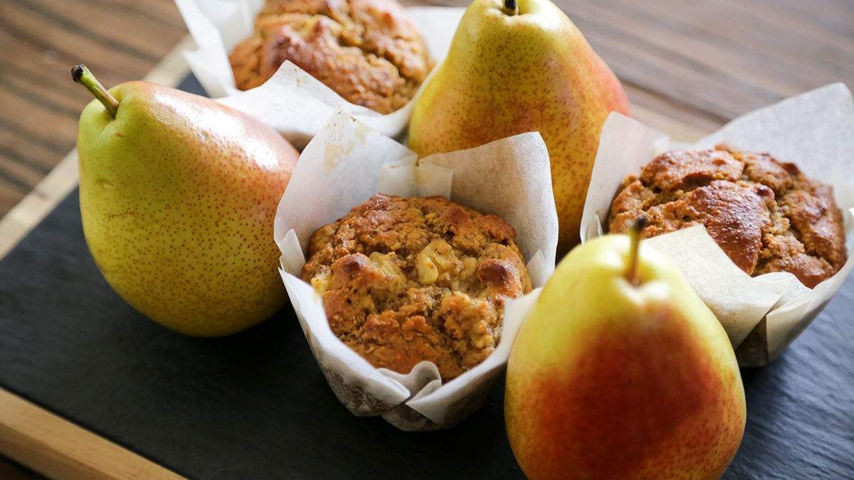Image of Low Carb Pear and Walnut Muffins