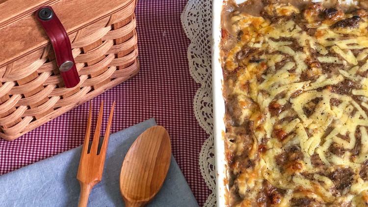 Image of Add another layer of cheese and bake at 350* for 45-60 minutes. Let cool before serving.