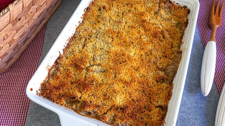 Image of Bake at 350° for 1 hour or until browned and bubbling.