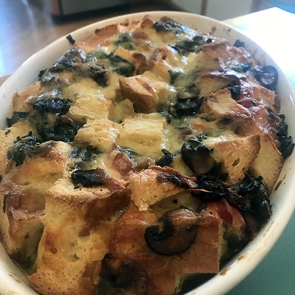 Spinach and Mushroom Strata