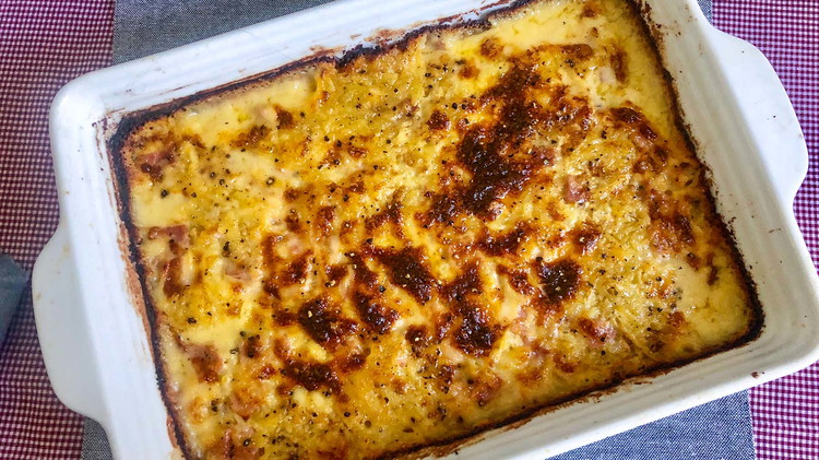 Image of Bake at 350* until cheese is golden brown and bubbling.