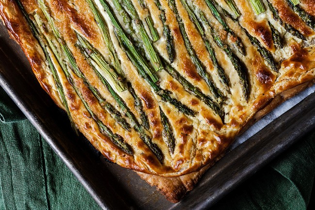 Image of Herby Asparagus & Goat Cheese Tart