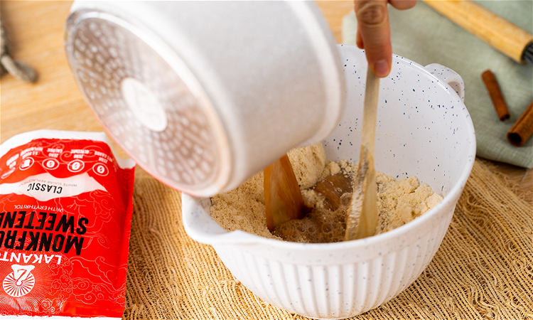 Image of Once slightly cooled, pour the stove-top mixture into the bowl of dry ingredients....