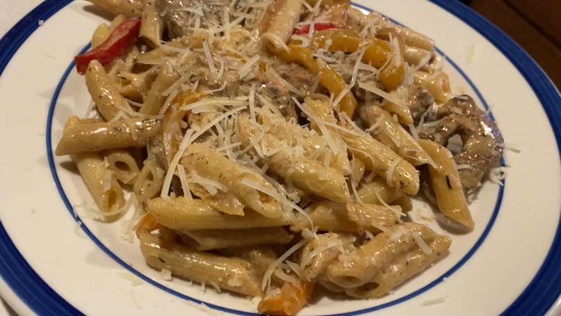 Image of Jerk Chicken and Pasta in a Spicy Cream Sauce