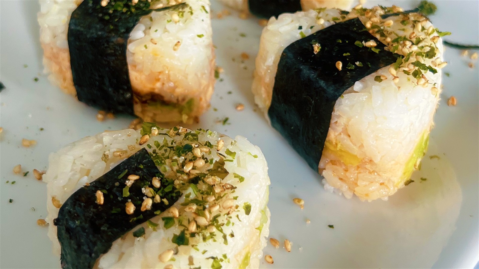 Image of Smoked Salmon Onigiri with Chili Garlic Crunch