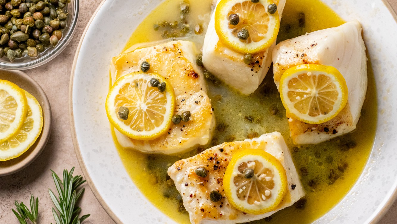 Lemon Caper Sea Bass Sizzlefish