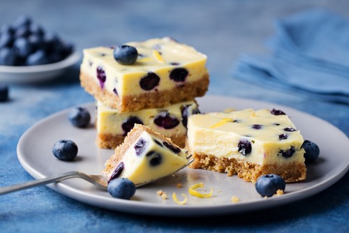 Image of Low-Carb Lemon Blueberry Cheesecake Bars