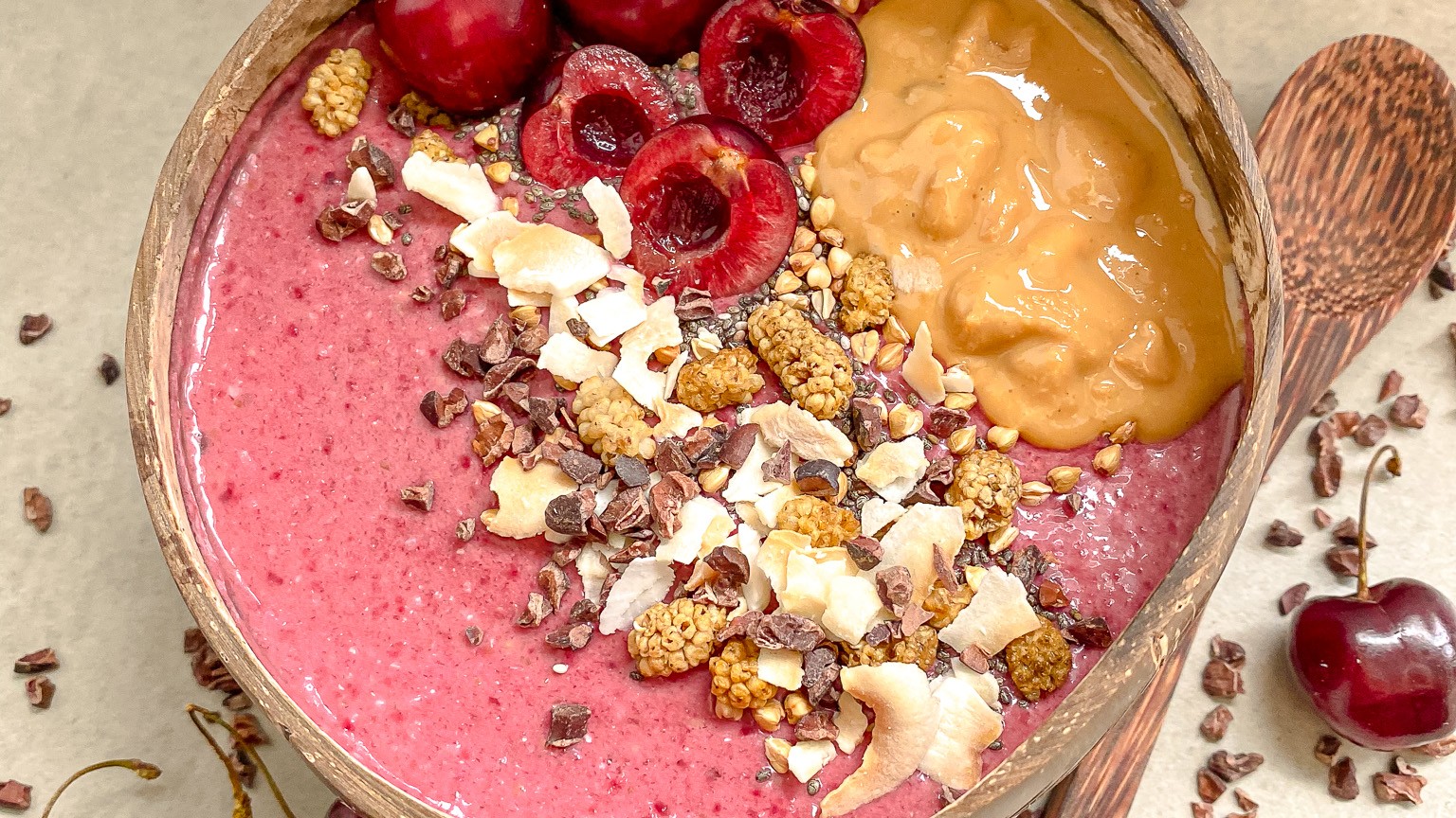 Image of Peanut Butter Cherry Smoothie Bowl