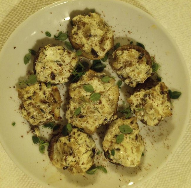 Image of Middle-Eastern Labneh Stuffed Shiitakes