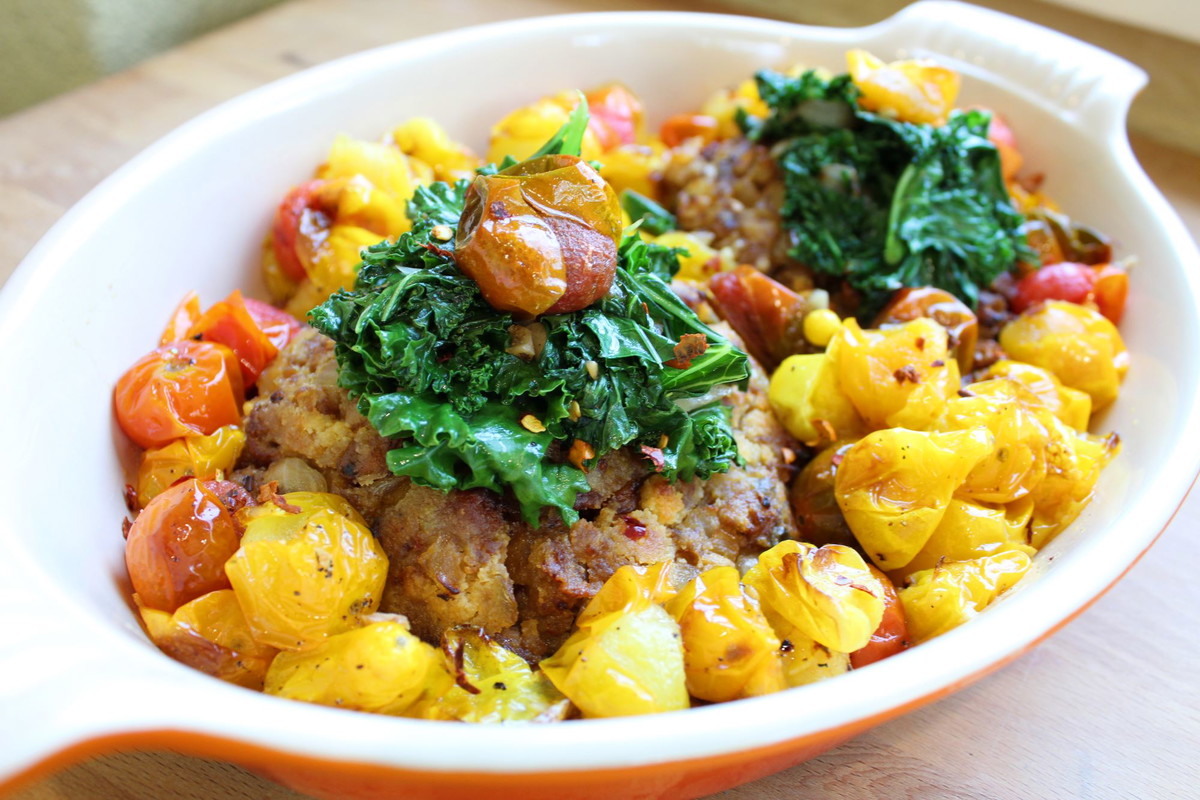 Italian Sausage & Cornbread Stuffed Portobello Mushrooms