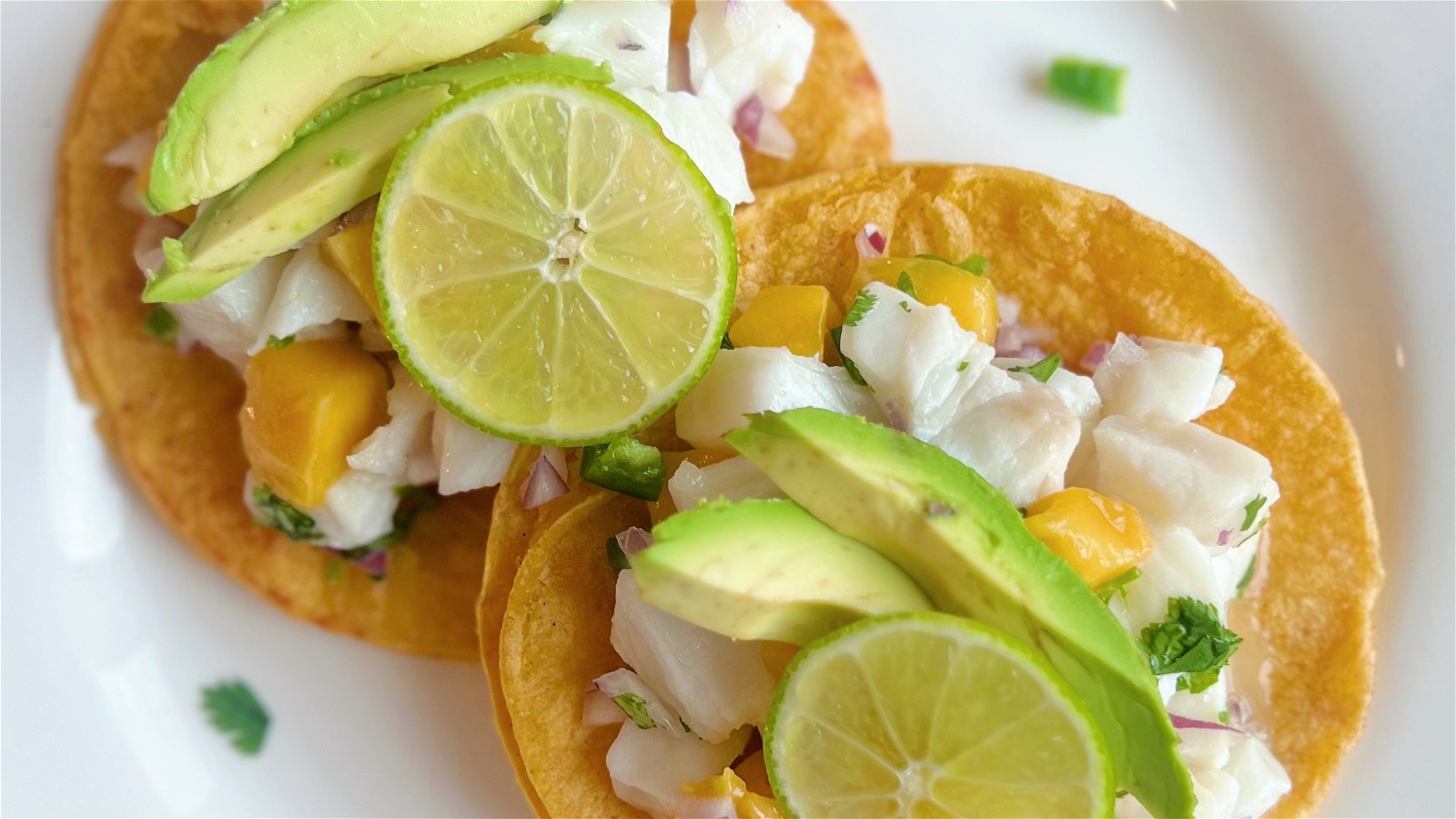 Image of Mango Halibut Ceviche Tostadas