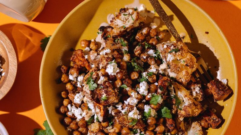 Image of Roasted Za’atar Veggies with Tahini Chili Oil Dressing