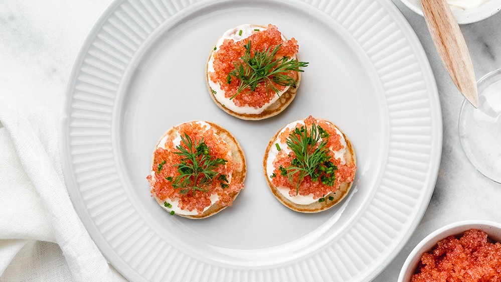 Image of Blinis med stenbiderrogn