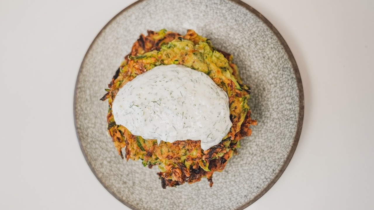 Image of Zucchini fritters with dill and dill mayo 