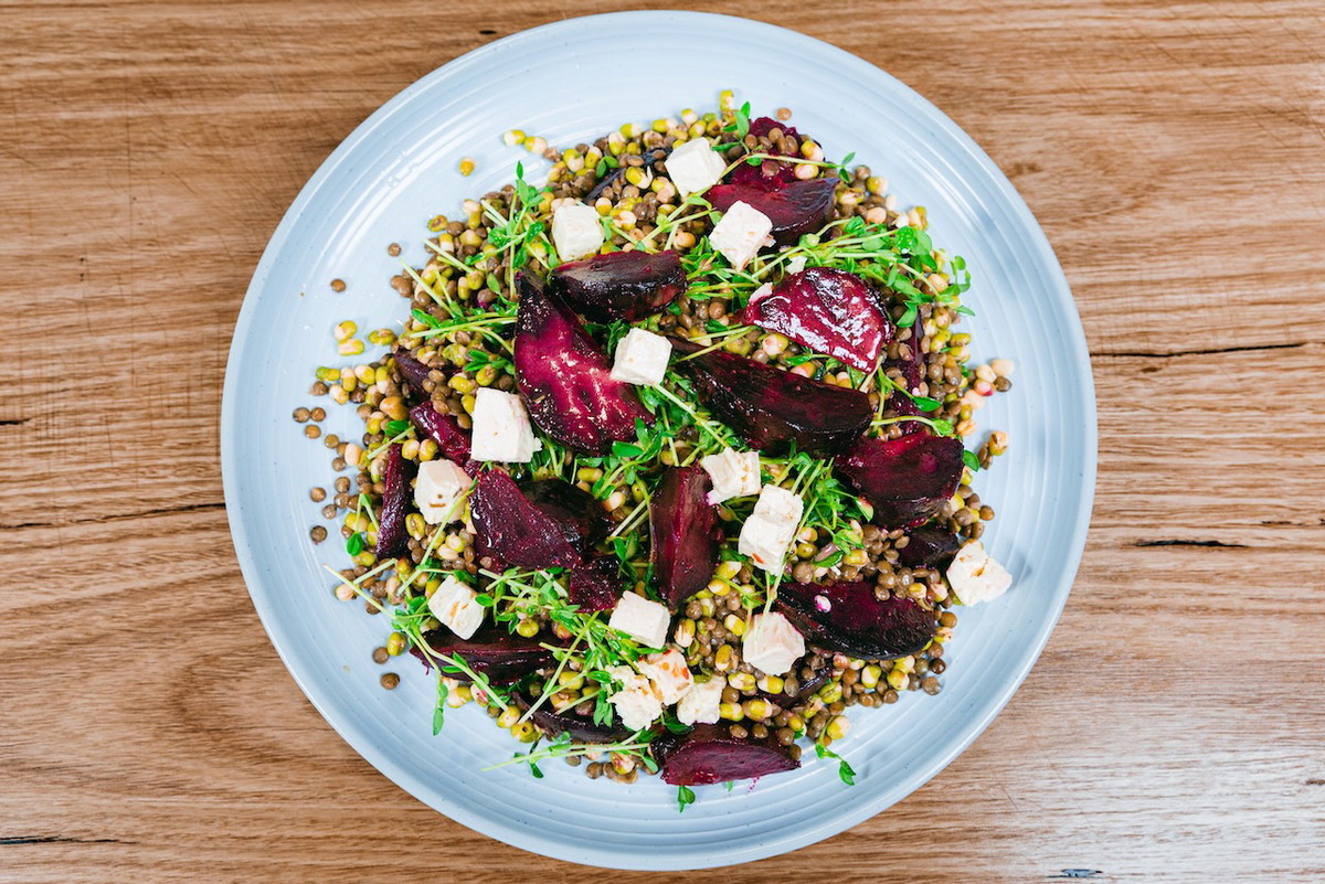 Beetroot and puy lentil salad