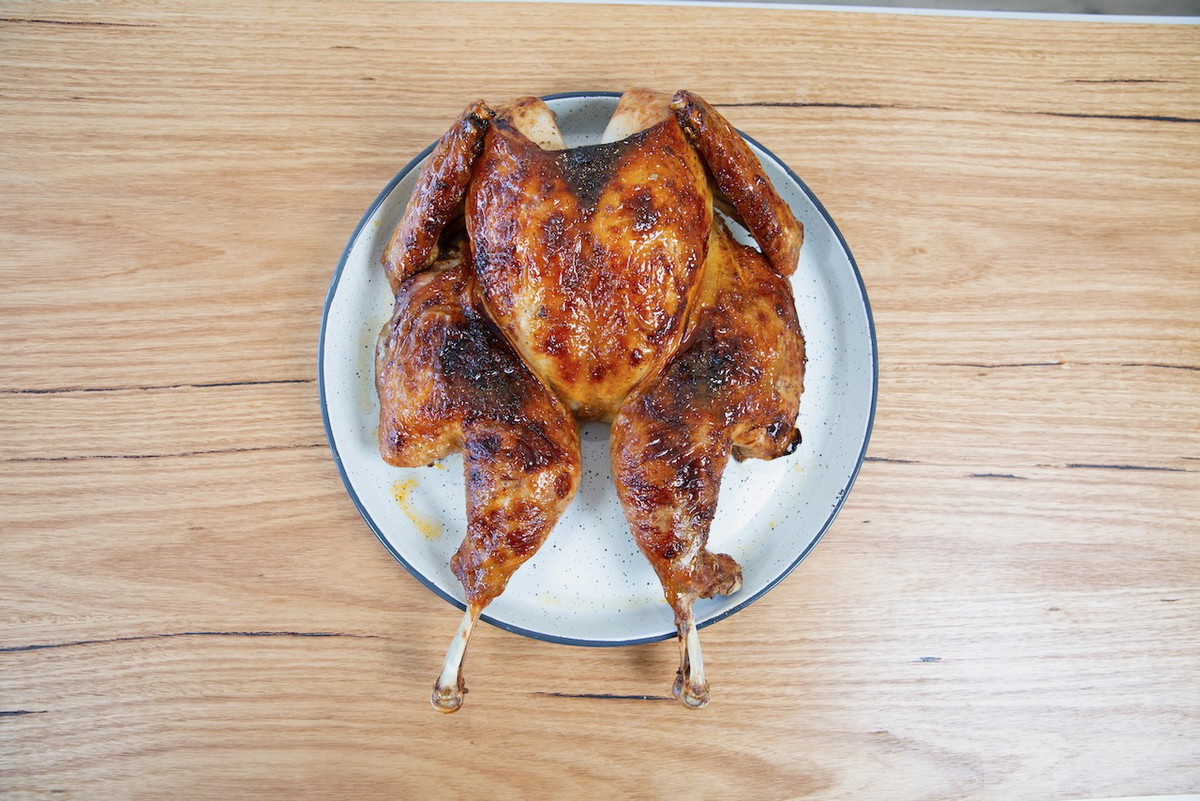 Honey glazed spatchcock turkey