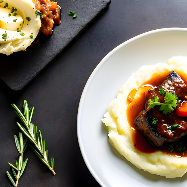 Image of Braised Beef Shin with Creamy Mash Recipe