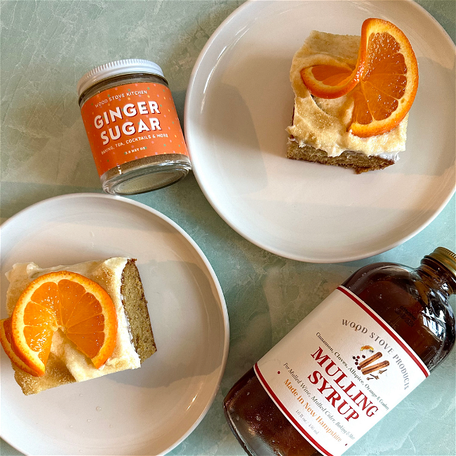 Image of Orange Cake featuring Mulling Syrup and Ginger Sugar