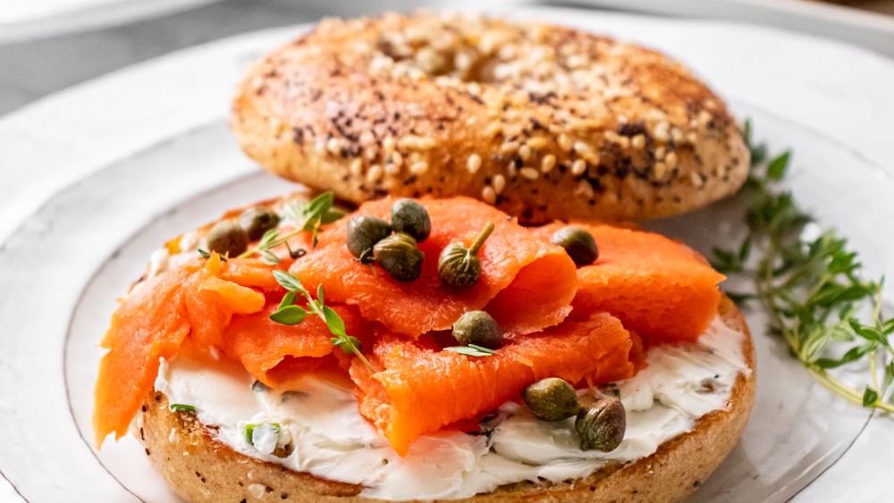 Salmon Cream Cheese Bagels 