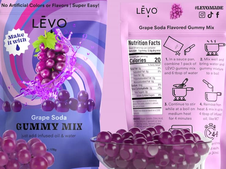 Levo Gummy Mix - Tropical Peach - Make Your Own Infused Gummies - Each Bag Makes 64 Gummies - 1 Pack