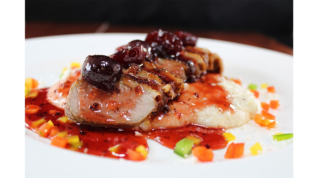 Image of Seared Duck Breast with Smoky Dark Cherry Sauce 