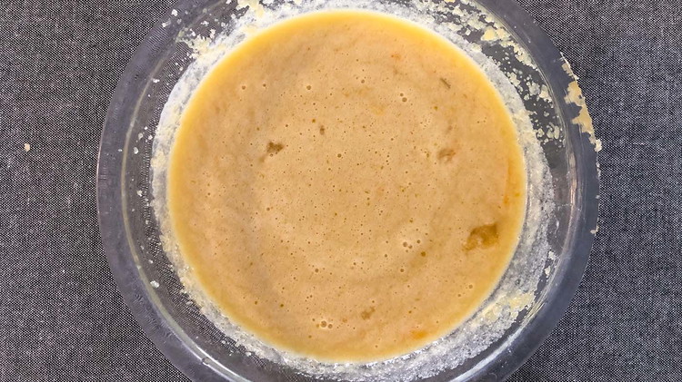 Image of Add beaten eggs, salt, milk, and flavoring. Mix well.